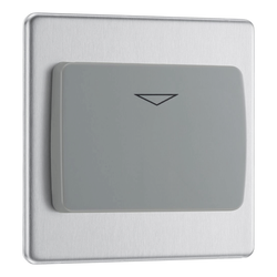BG Nexus Flatplate Screwless Brushed Steel Hotel Key Card Switch Grey Insert - FBSKYCSG