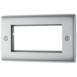 BG Nexus Metal Quad Euro Module Blanking Plate - Brushed Steel - NBSEMR4
