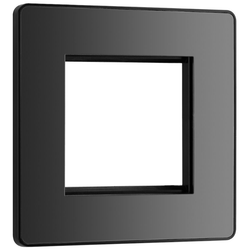 BG Evolve Black Chrome Grid 2 Gang Euro Module Front Plate - PCDBCEMS2B