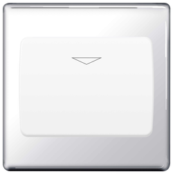 BG Nexus Flatplate Screwless Polished Chrome Hotel Key Card Switch White Insert - FPCKYCSW