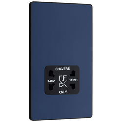 BG Evolve Matt Blue Dual Voltage Shaver Socket 115/240V - PCDDB20B
