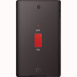 BG Nexus Metal Black Nickel 45A Rectangular Cooker Control Unit, With Power Indicator - NBN72