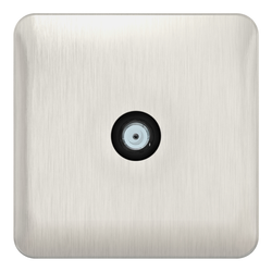 Schneider LSD 1G Coaxial Socket Black Insert Stainless Steel - GGBL7030BSSS