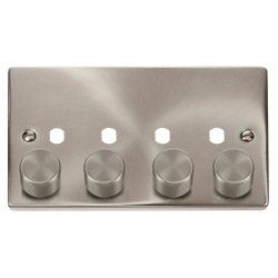 Click Scolmore Deco 4 Gang 1600W Max 4 Unfurnished Dimmer Plate and Knob  - VPSC154PL