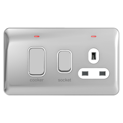 Schneider LSD 45A Double Pole CCU w LEDInd White Insert - Polished Chrome - GGBL4001WPC