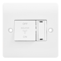 Click Scolmore Mode 10A 3-Pole Fan Isolation Fused Spur With Switch Polar White - CMA3020
