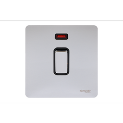 Schneider USFP 20A Double Pole Switched & Neon Black Insert - Polished Chrome - GU2411BPC
