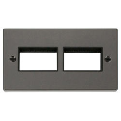 Click Scolmore MiniGrid 2 Gang Plate (3+3) Switch Aper Black Nickel - VPBN406BK
