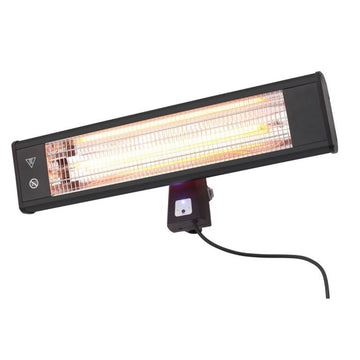 Forum Blaze 1800W Wall Mounted Patio Heater with LED Lights IP44 - Black - ZR-32299