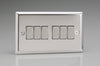 Varilight Classic 6 Gang 2 Way Rocker Switch With Metal Rockers (Double XC96D) - Polished Chrome - XC96D