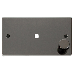 Click Scolmore Deco 1 Gang 1000W 1 Aperture Unfurnished Dimmer Plate and Knob - VPBN185