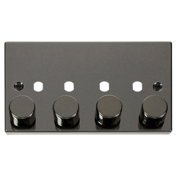 Click Scolmore Deco 4 Gang Dimmer Plate and Knob - VPBN154PL