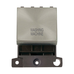 Click Scolmore MiniGrid 20A Double-Pole Ingot Washing Machine Switch Satin Chrome - MD022SC-WM