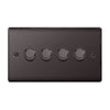 BG Nexus Metal Black Nickel 4 Gang 2 Way Dimmer Switches - NBN84P