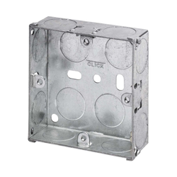 Click Scolmore Essentials 1 Gang 25MM K/O Galvanised Metal Back Box - WA093