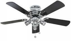 Fantasia Mayfair Combi 42inch. Ceiling Fan with Gloss Black Blade & Light - Chromeair Combi - 111757
