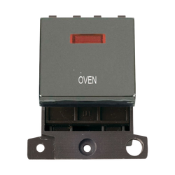 Click Scolmore MiniGrid 20A Double-Pole Ingot & Neon Oven Switch Black Nickel - MD023BN-OV