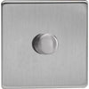 Varilight Screwless 1-Gang 2-Way Push-On/Off Rotary LED Dimmer - Brushed Steel - JDSP401S
