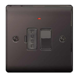 BG Nexus Metal Black Nickel Switched 13A Fused Connection Unit, With Power Indicator - NBN52