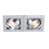 Aurora Adjustable IP20 GU10 Non-Integrated Twin Downlight Satin Silver - AU-MGU102SS