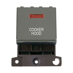 Click Scolmore MiniGrid 20A Double-Pole Ingot & Neon Cooker Hood Switch Black Nickel - MD023BN-CH