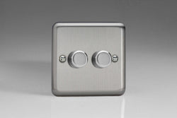 Varilight Classic V-DIM 2-Way Push-on Push-off Standard Dimmer (Double HS4) - Matt Chrome - HS4