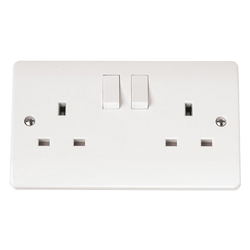 Click Scolmore Mode 13A Earth Switched Plug Socket White - CMA037
