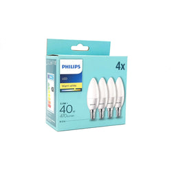 Philips 5.5W LED E14/SES Candle Very Warm White 2700K (Pack of 4) - 68983700