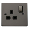 Click Scolmore Deco 13A 1 Gang Plug Socket - VPBN535BK