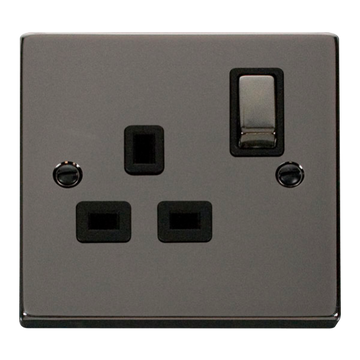 Click Scolmore Deco 13A 1 Gang Plug Socket - VPBN535BK