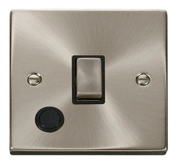 Click Scolmore Deco Satin Chrome 1 Gang Double Pole Switch 20A With Black Ingot - VPSC522BK