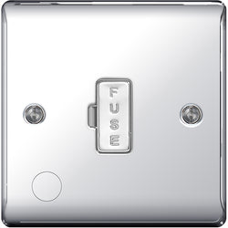 BG Nexus Metal Polished Chrome Fused Spur with Cable Outlet 13A - NPC55