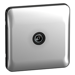 Schneider LSD Data TV/FM Single Direct Connection Black Insert Polished Chrome - GGBL7010BPC