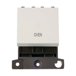 Click Scolmore MiniGrid 20A Double-Pole Ingot Oven Switch White - MD022PW-OV