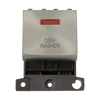 Click Scolmore MiniGrid 20A Double-Pole Ingot & Neon Dishwasher Switch Satin Chrome - MD023SC-DW