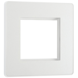 BG Evolve Pearl White Grid 2 Gang Euro Module Front Plate - PCDCLEMS2W