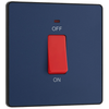 BG Evolve Matt Blue 45A Small Plate 2-Pole Switch With LED Power Indicator - PCDCP74B