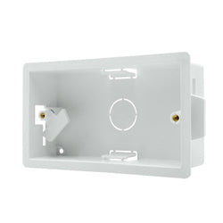 Click Scolmore Essentials 2 Gang 47MM Deep Spring Action Fast Fit Dry Lining Box - WA107SF