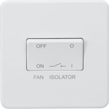 Knightsbridge Screwless 10AX 3 pole fan isolator switch - Matt white - SF1100MW