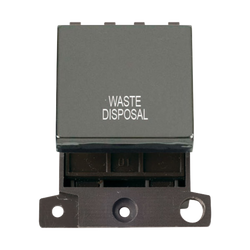 Click Scolmore MiniGrid 20A Double-Pole Ingot Waste Disposal Switch Black Nickel - MD022BN-WD