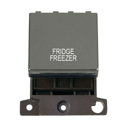 Click Scolmore MiniGrid 20A Double-Pole Ingot Fridge Freezer Switch Black Nickel - MD022BN-FF