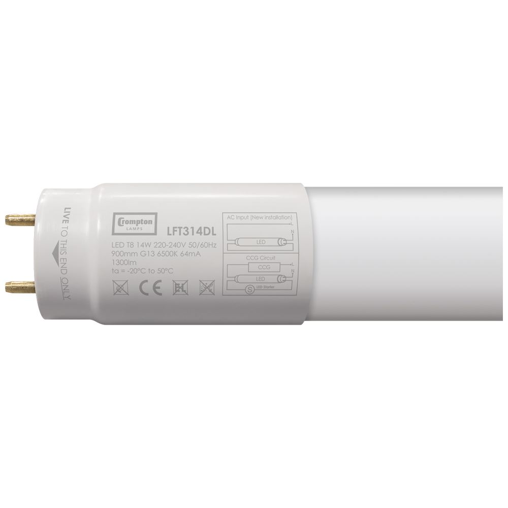 LED G13 T8 Full Glass Tube 3ft 894mm 14W Daylight