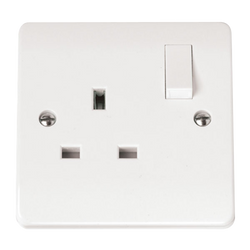Click Scolmore Mode 13A 1 Gang Double Pole Plug Socket Polar White - CMA635