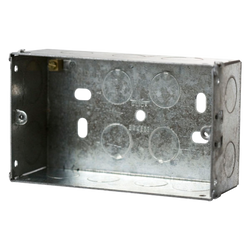 Click Scolmore Essentials 2 Gang 47MM K/O Galvanised Metal Back Box - WA098