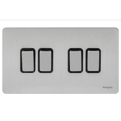 Schneider USFP 16AX 4G 2W Switched Black Insert - Stainless Steel - GU1442BSS
