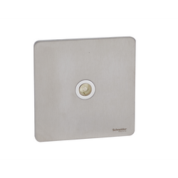 Schneider USFP Single Coaxial Socket White Insert - Stainless Steel - GU7410WSS