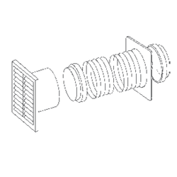 Manrose 100mm/4" 1m Round Hose With Fixed Grille  - 7215