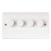 Click Scolmore Mode 13A 4 Gang 2 Way Dimmer Switches Polar White - CMA148