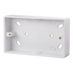 Click Scolmore Mode 2 Gang 29mm PVC Pattress Box Polar White - CMA245