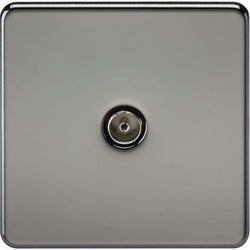 Knightsbridge Screwless 1G TV Outlet (Non-Isolated) - Black Nickel - SF0100BN